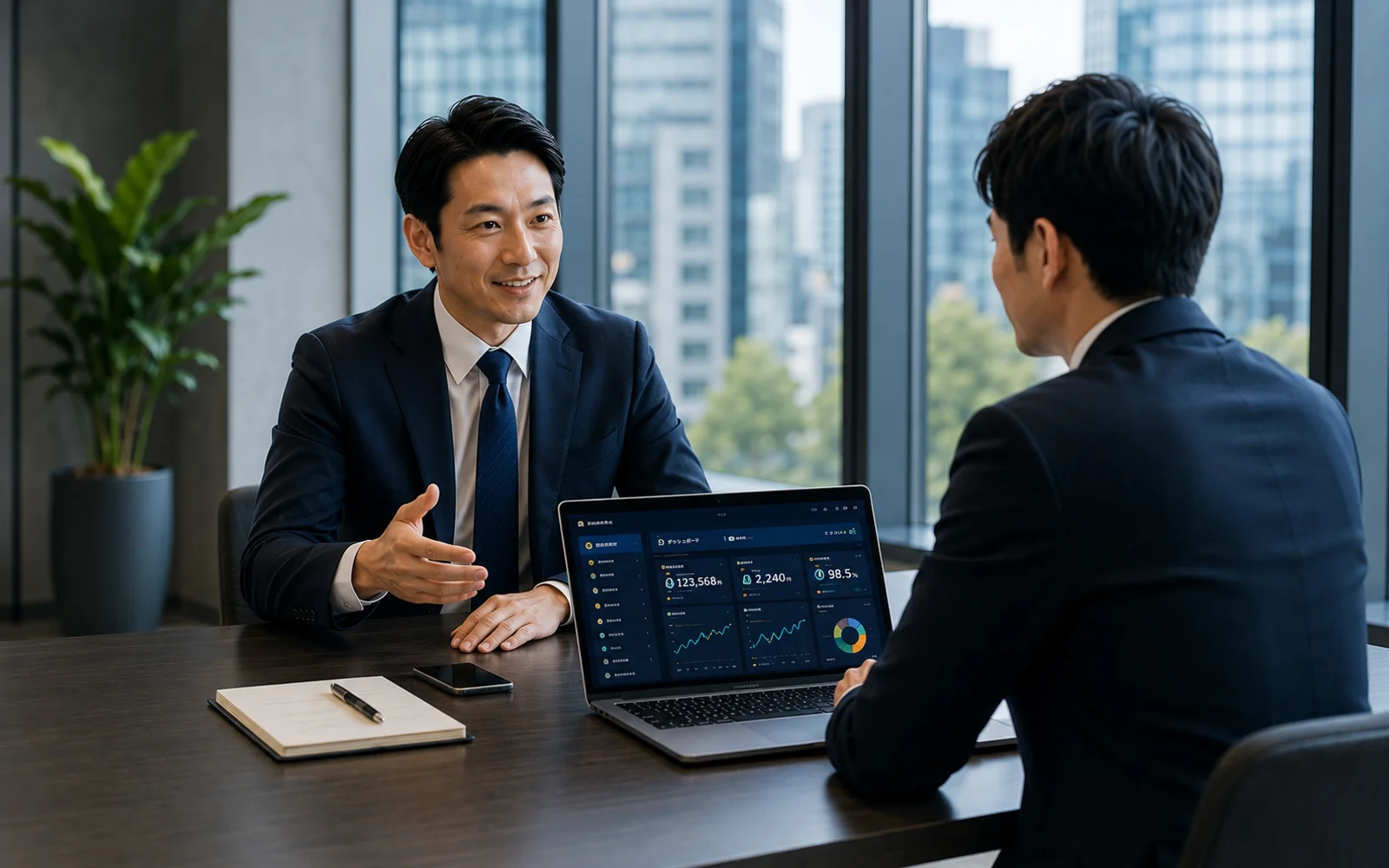DX相談シーン｜不動産会社経営者×DX顧問